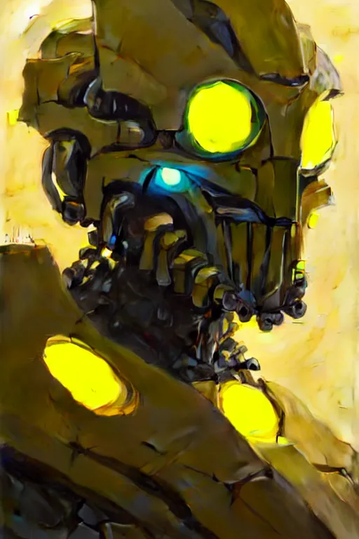 Image similar to portrait Keetongu bionicle cyclops yellow by Greg Rutkowski