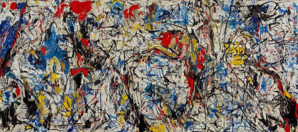 Image similar to a mountain range landscape by jean - michel basquiat, texture. pollock