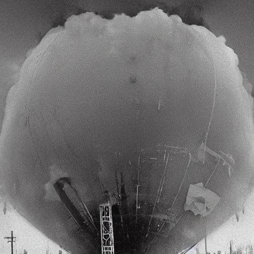 Image similar to hindenburg disaster standing in large shower, 4 k realistic photo