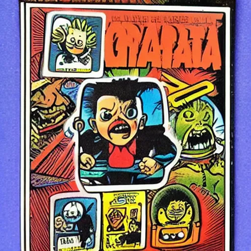 Image similar to a Garbage Pail Kids card Horrible Hector Art Spiegelman art