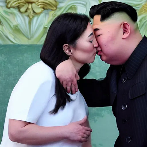 Image similar to Joe Biden Kissing Kim Jong Un