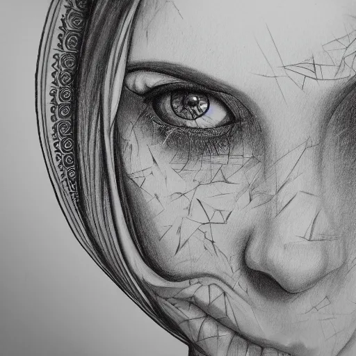 Prompt: beauty is in the eye of the beholder, concept art, pencil drawing, intricate detail