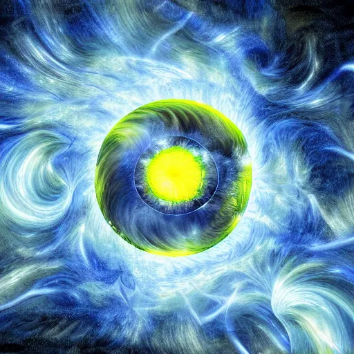 Image similar to Solar wind, digital art.