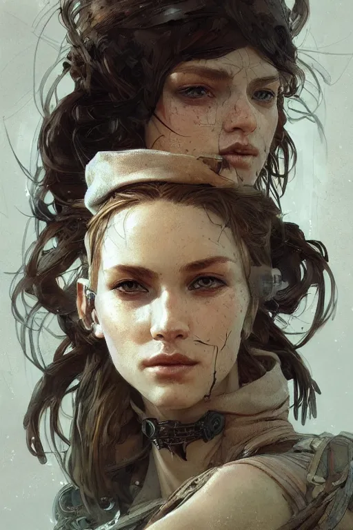 Prompt: A full portrait of a beautiful post apocalyptic russian explorer, intricate, elegant, highly detailed, digital painting, artstation, concept art, smooth, sharp focus, illustration, art by Krenz Cushart and Artem Demura and alphonse mucha