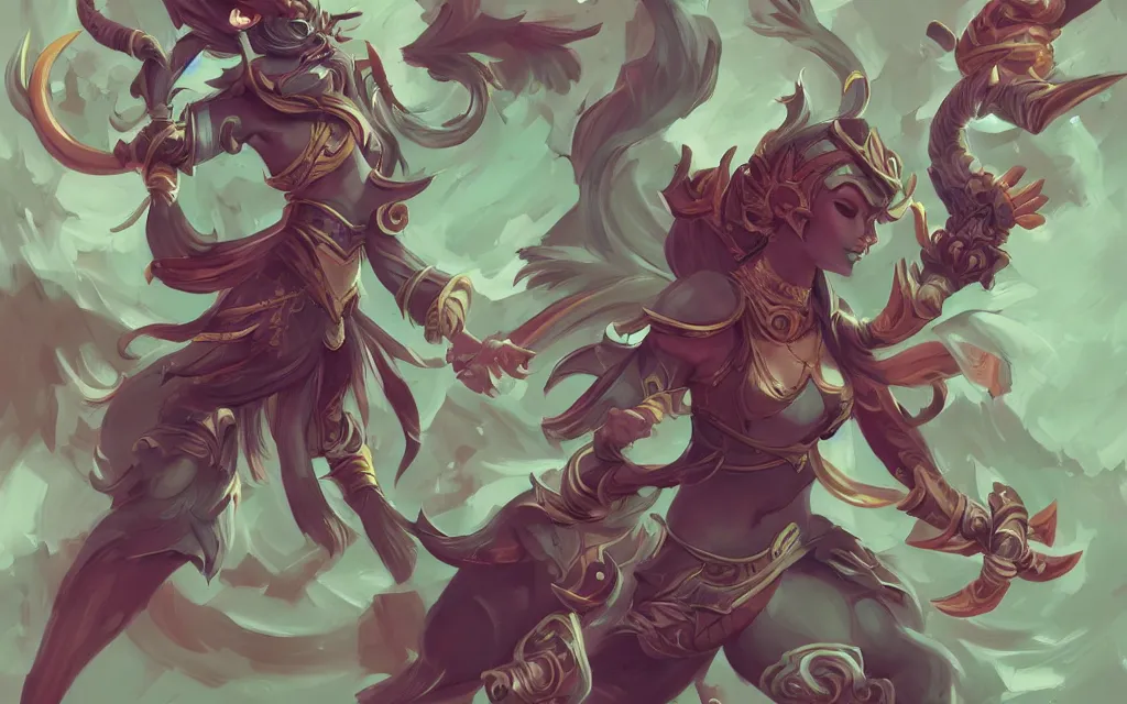 Prompt: league of legends character with burmese aesthetic, league of legends concept art trending on artstatoin, illustration by alex flores