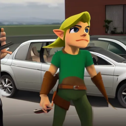 Image similar to link as a shady car salesman tricking an unsuspecting customer, realistic, 4 k, hd.