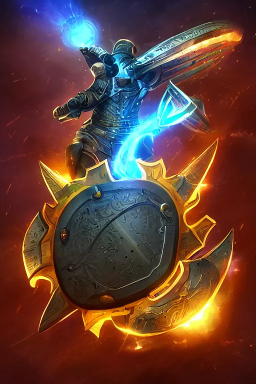 Image similar to shield fantasy epic legends game icon stylized digital illustration radiating a glowing aura global illumination ray tracing hdr fanart arstation by ian pesty and katarzyna da „ bek - chmiel