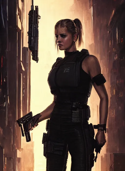 sonya blade. cyberpunk police trooper in a military | Stable Diffusion ...