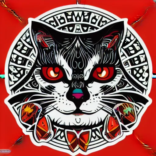 Image similar to Blood thirsty emperor of the world kitten, sticker, highly detailed, colorful, illustration, drama, smooth and clean vector curves, no jagged lines, vector art, smooth