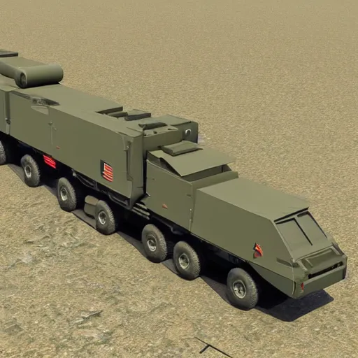 Prompt: m 1 4 2 high mobility artillery rocket system ( himars ), himars artstation, symmetry