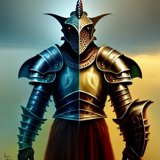 Image similar to a portrait of the full body of a knight dragonborn, digital art, fantasy art, matte painting, 4 k, ultra detailed