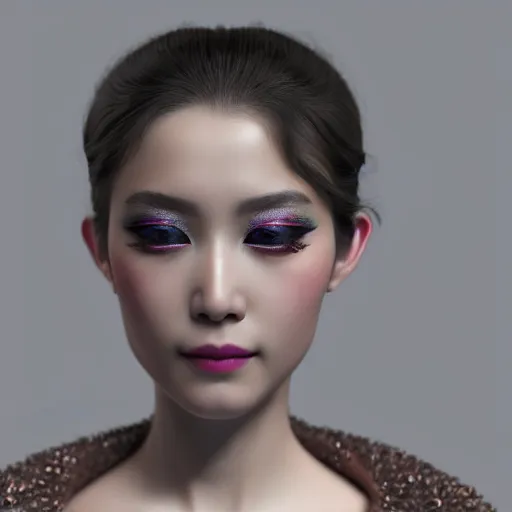 Image similar to a 8 0 megapixel portrait of a pretty young princess from the song dynasty, # makeup lipstick macro eyes by ohrai, noriyoshi, rendered in octane 8 k subsurface scattering