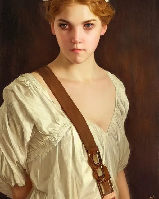 Image similar to a girl, faces expressing concern, oil on canvas, artstation, by j. c. leyendecker and edmund blair leighton and charlie bowater, beautiful face, octane, very aesthetic!!!!!!!!!!!!!!! stunning gorgeous big eyes