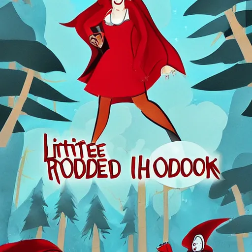 Image similar to little red riding hood and the big bad wolf team up for a heist