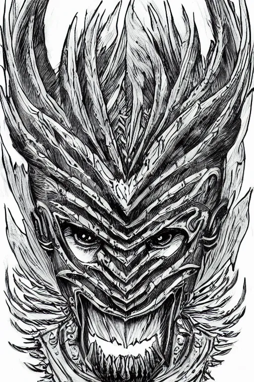 Image similar to armoured warrior thistle monster, symmetrical, highly detailed, digital art, thistle themed armour, sharp focus, trending on art station, kentaro miura manga art style