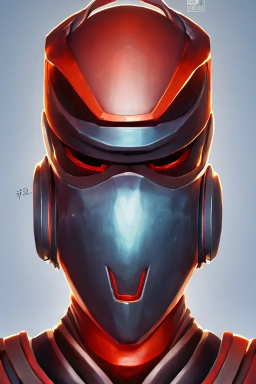 Image similar to epic mask helmet robot ninja portrait stylized as fornite style game design fanart by concept artist gervasio canda, behance hd by jesper ejsing, by rhads, makoto shinkai and lois van baarle, ilya kuvshinov, rossdraws global illumination radiating a glowing aura global illumination ray tracing hdr render in unreal engine 5