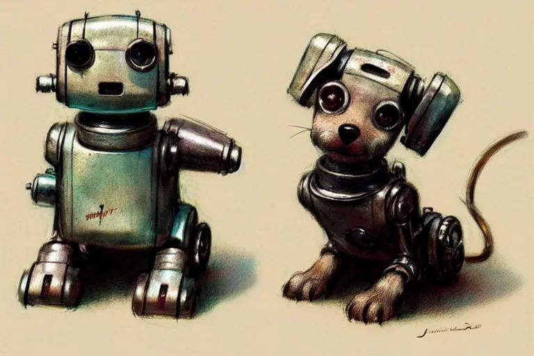 Image similar to ( ( ( ( ( 1 9 5 0 s retro future robot puppy. muted colors. ) ) ) ) ) by jean - baptiste monge!!!!!!!!!!!!!!!!!!!!!!!!!!!!!!