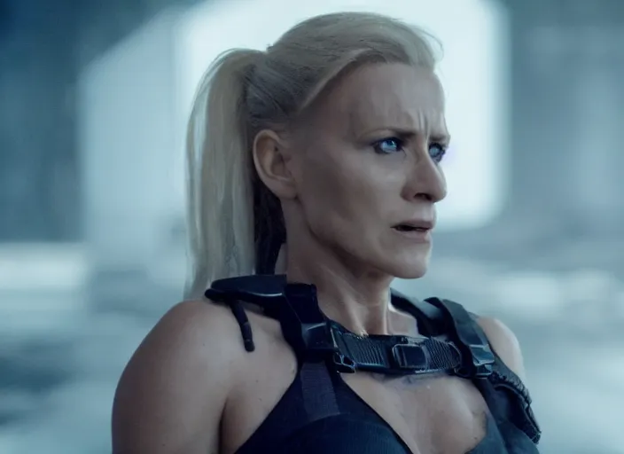 Image similar to film still of sonja blade in the new scifi movie, 4 k