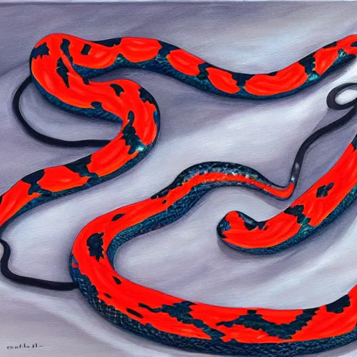 Image similar to lava breathing snake painting