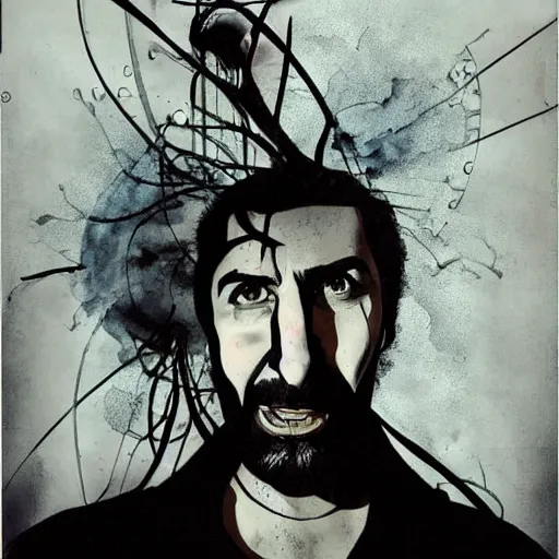 Image similar to Serj Tankian from System of a down by Dave McKean