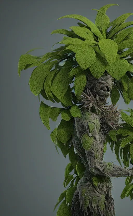 Image similar to a plant creature, foliage, plant filaments, flowers, humanoid shape, full body, photorealistic, 4 k, octane render, cinematic lighting, artistic photography, insanely detailed and intricate