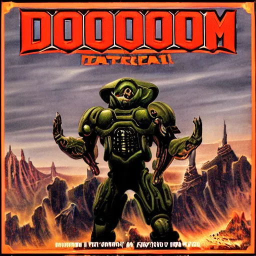 Prompt: Coverart for Doom External, Dvd drive music