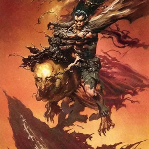 Prompt: Frank Frazetta art,epic fantasy,extremely detailed!!!!!!!!!!!