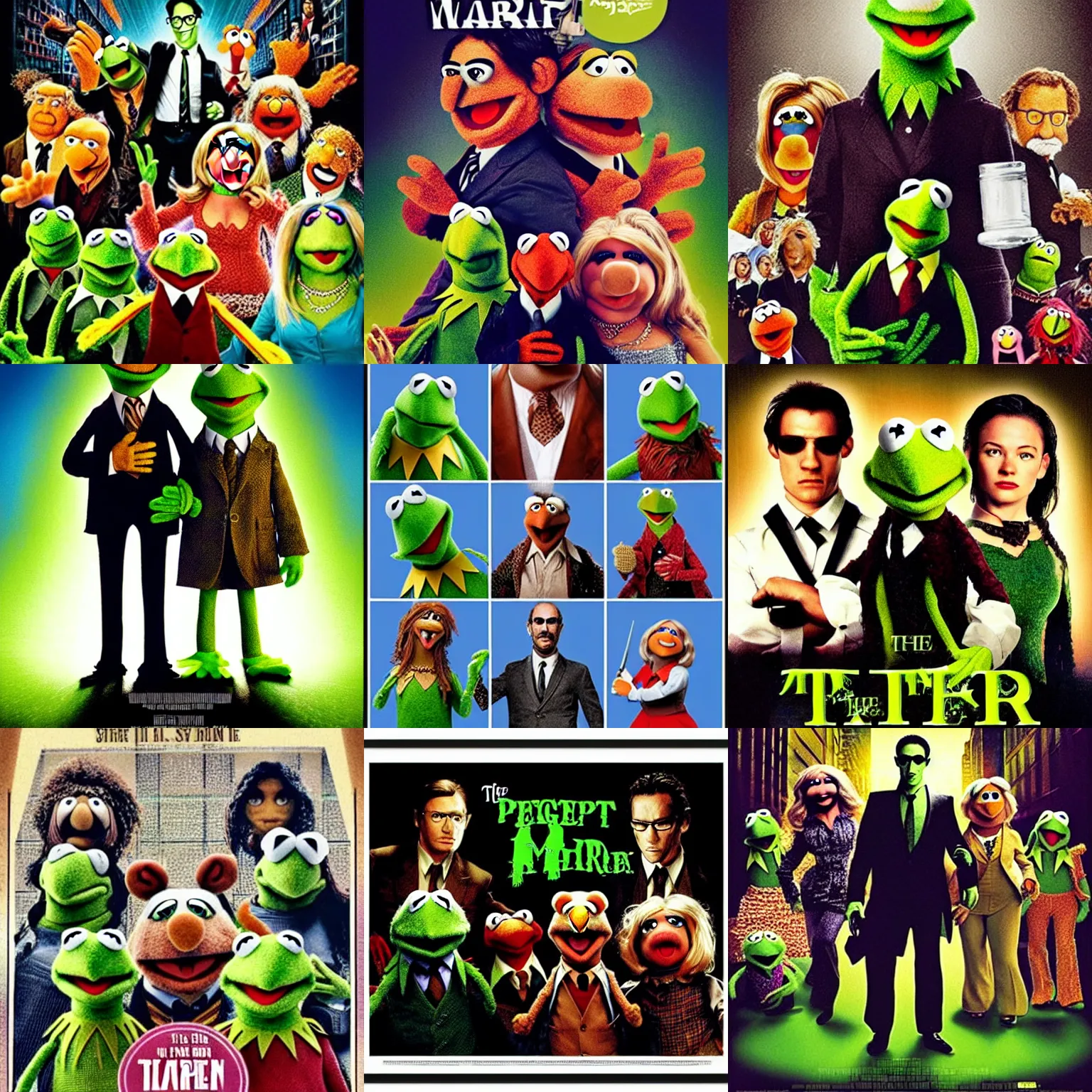 Prompt: the muppets starring in the matrix, movie poster, detailed, cinematic