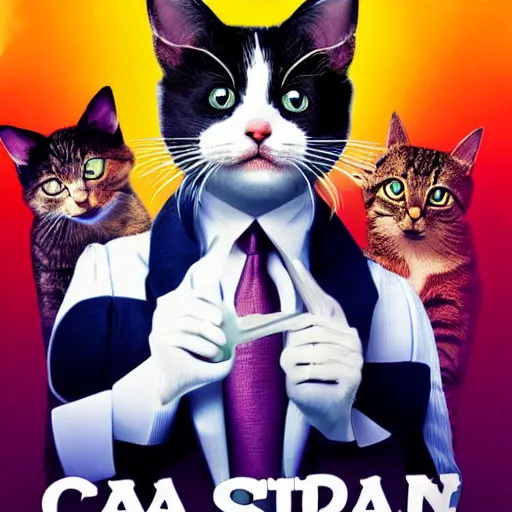 Prompt: cat movie poster