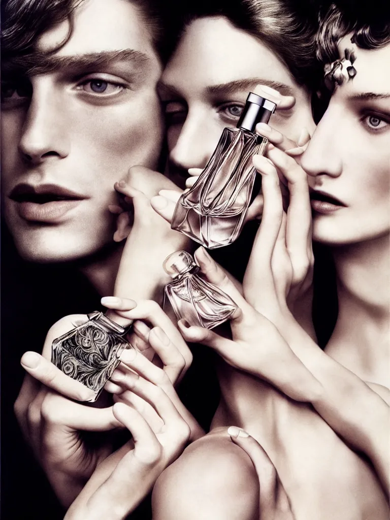 Image similar to fragrance advertising campaign by richard avedon, highly detailed, intricate