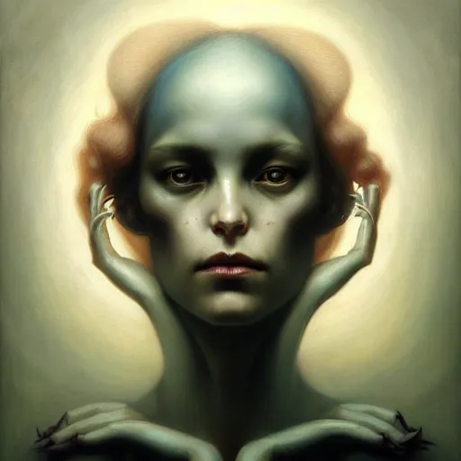 Image similar to woman suffocating by people, in the style of peter mohrbacher by weta digital and beth cavener, high face symmetry, intricate, masterpiece, award winning, high face symmetry, intricate