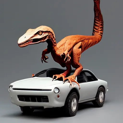 Image similar to velociraptor as a car figurine