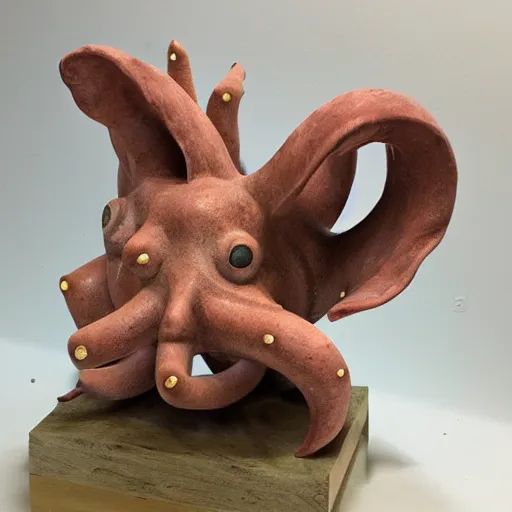 Image similar to sculpture of a pig - octopus, work in progress