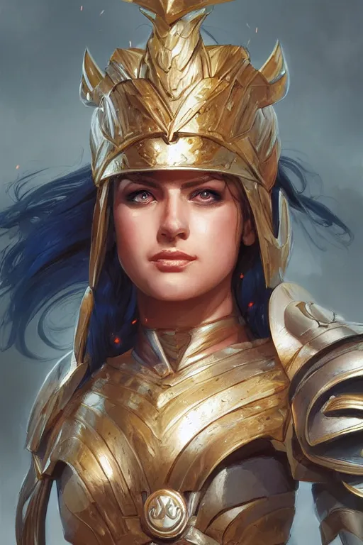 Image similar to amazon valkyrie athena, d & d, fantasy, portrait, highly detailed, headshot, digital painting, trending on artstation, concept art, sharp focus, illustration, art by artgerm and greg rutkowski and magali villeneuve