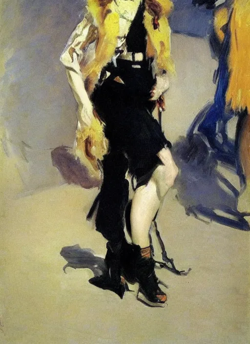 Prompt: glam rocker by joaquin sorolla