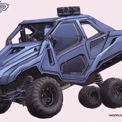 Image similar to concept art blueprint halo new atv vehicles