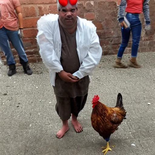 Image similar to a prisoner that has a chicken head