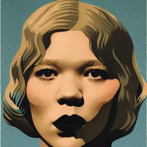 Image similar to Lea Seydoux. Portrait by Karel Thole.