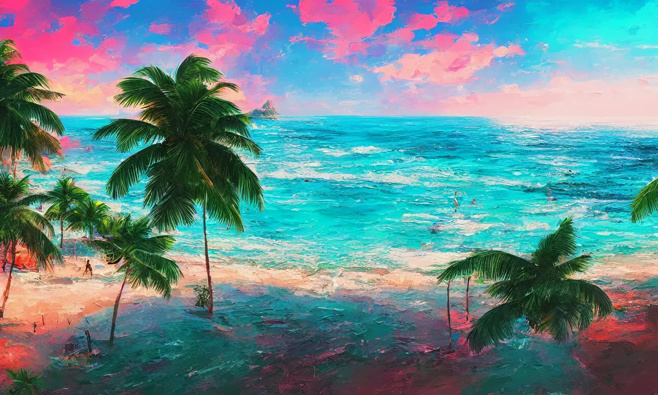 Image similar to paradise beach by alena aenami artworks in 4 k