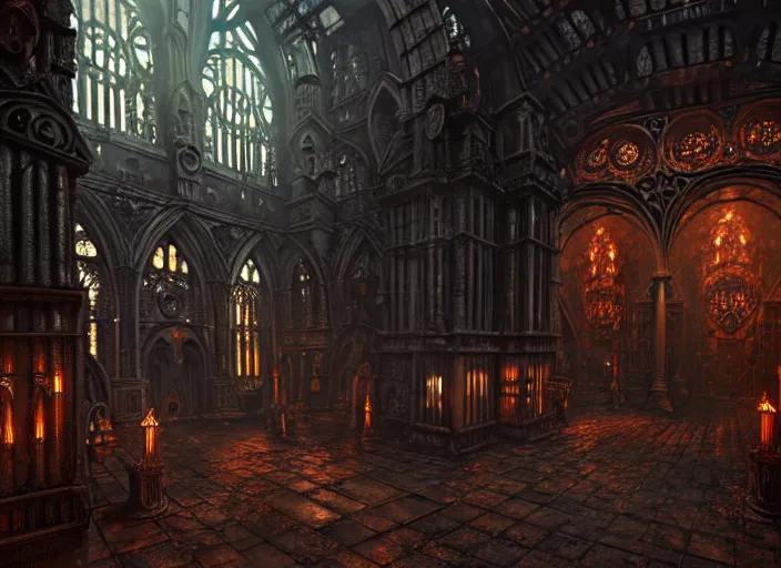 Image similar to steam necropolis, memento mori, gothic, neo - gothic, art nouveau, hyperdetailed copper patina medieval icon, stefan morrell, philippe druillet, ralph mcquarrie, concept art, steampunk, unreal engine, detailed intricate environment, octane render, moody atmospherics, volumetric lighting, ultrasharp, ominous, otherworldly