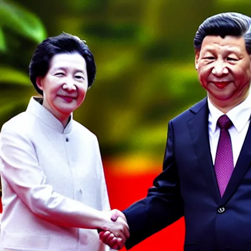 Image similar to xi jinping shaking hands with tsai ing - wen