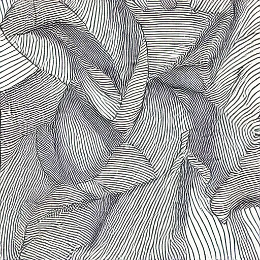 Image similar to a black and white generative line - art drawing