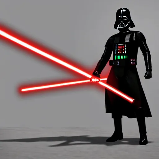 Prompt: darth vader with a red lightsaber kills storm troopers ultra resolution gta 5 style
