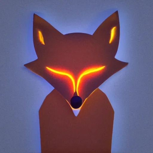 Prompt: a glowing fox made out of fire, night time, photorealistic