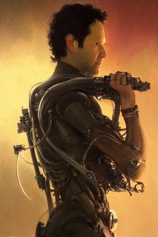 Image similar to Paul rudd profile picture by Greg Rutkowski, the matrix, intricate, futuristic, fantasy, elegant, by Stanley Artgerm Lau, greg rutkowski, thomas kindkade, alphonse mucha, loish, norman Rockwell,