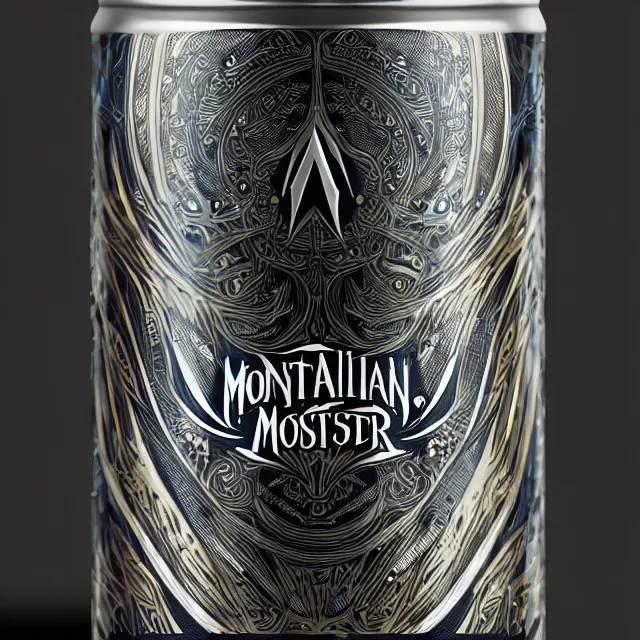Image similar to aluminian can of monster energy drink, intricate and elegant, highly detailed, digital painting, artstation, concept art, smooth and sharp focus, illustration