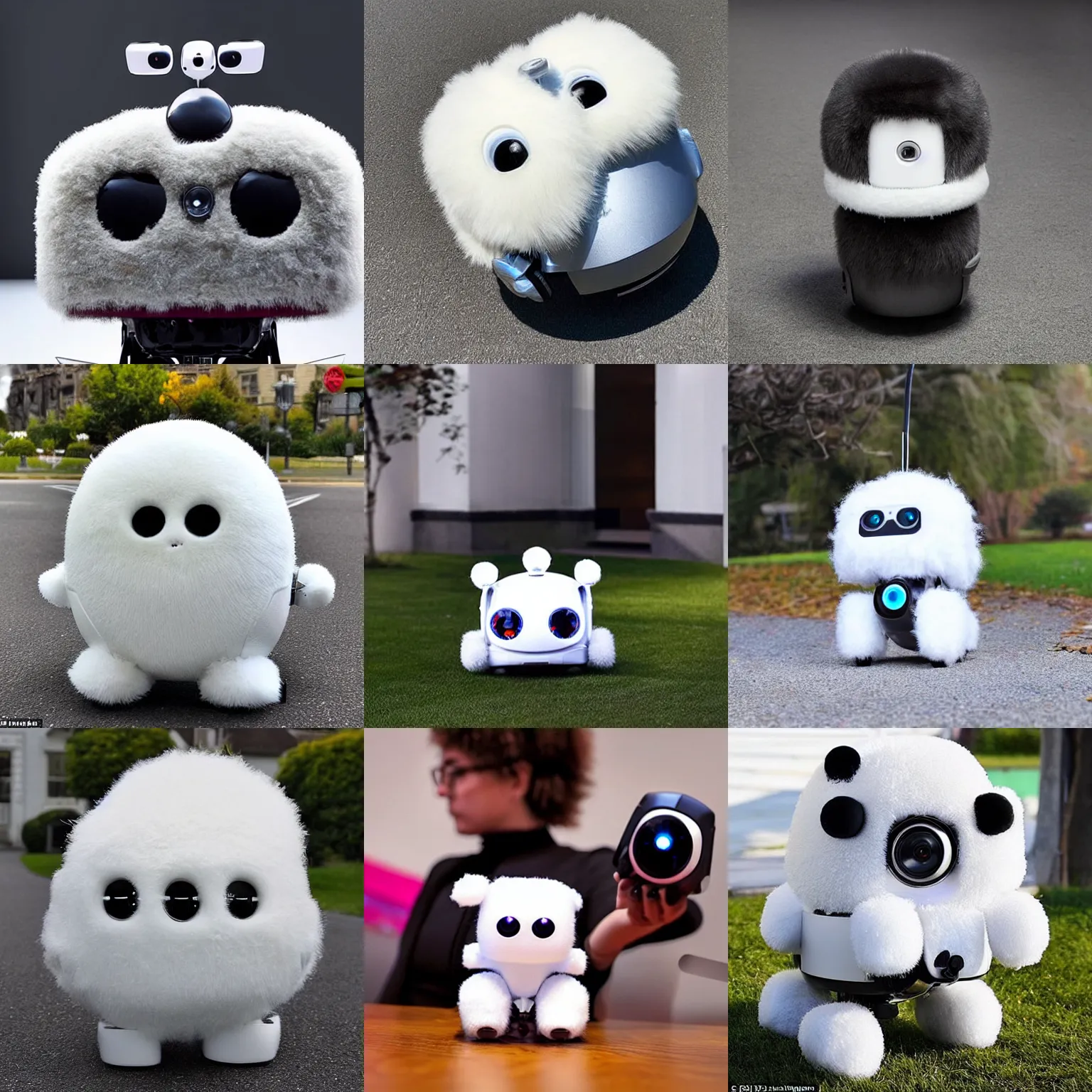 Prompt: <picture quality=hd+ mode='attention grabbing'>an adorable fluffy robot turns into a personal transport drone</picture>