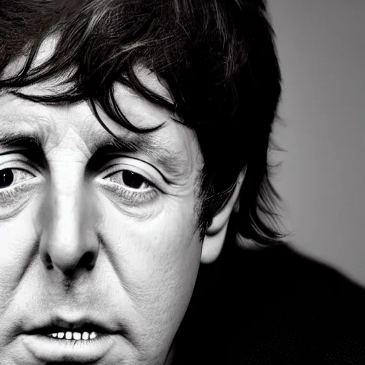 Prompt: portrait of sad young Paul McCartney crying and looking very unhappy photorealistic trending on artstation 8k high quality very coherent art lighting