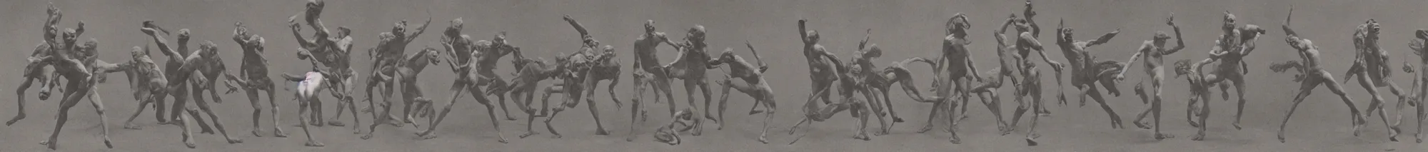 Image similar to Eadweard Muybridge photographs of monsters