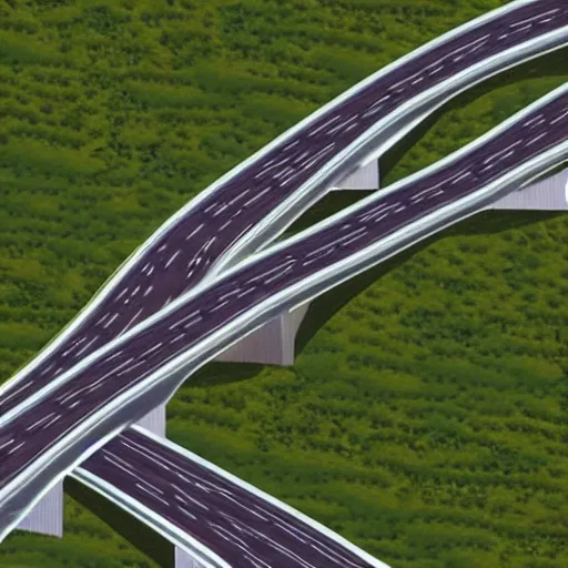 Prompt: a highway designed by mc escher